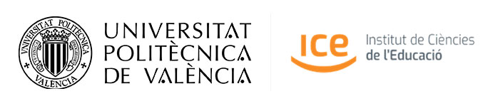 Logos de la Universitat Politècnica de València (UPV) y Institut de Ciències de la Educació